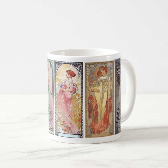 Taza De Café Alphonse Mucha , Las cuatro temporadas, 1900 (Anverso derecho)