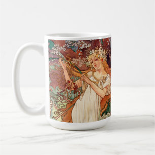 Taza De Café Alphonse Mucha, Las Estaciones (1896) Primavera
