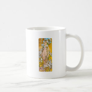 Taza De Café Alphonse Mucha - Lily - Frontera Blanca