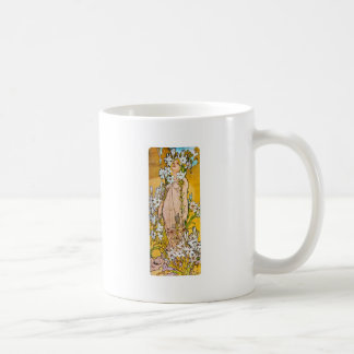 Taza De Café Alphonse Mucha - Lily - Frontera Blanca