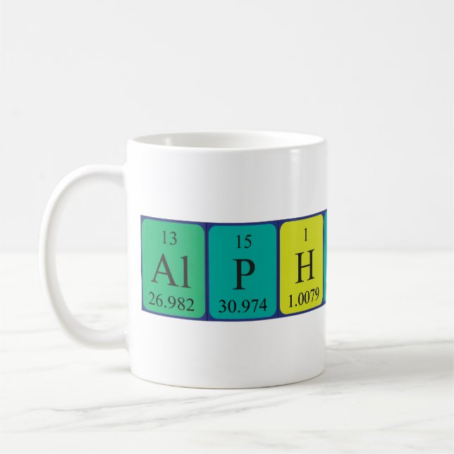 Taza De Café Alphonso nombre de tabla periódica mug (Izquierda)