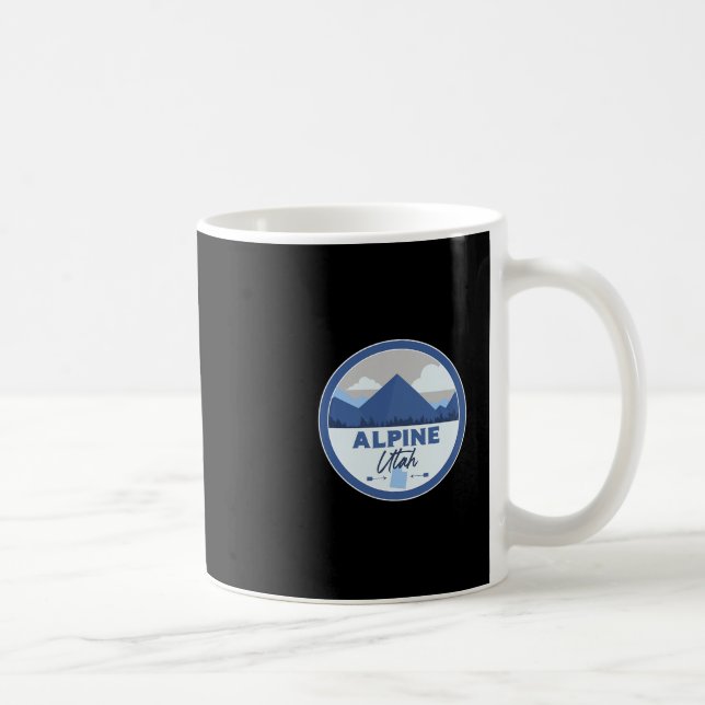 Taza De Café Alpine Utah Ut Mountains Badge Hiking Souvenir  (Derecha)