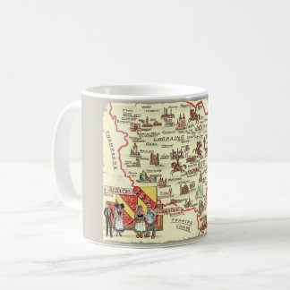 Taza De Café Alsacia Lorraine Francia Ilustración Mapa Mug