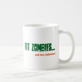Taza De Café Alt Eat Zombies y Fart Halloween Emo Gótico Verde