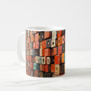 Taza De Café Altavoces de audio estilo retro rodeados de rosas