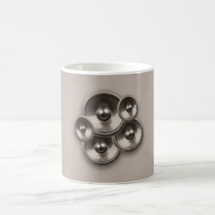 Taza De Café Altavoces de música retro marrón