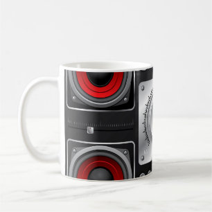 Taza De Café Altavoces rojos con amplificador y mandos de contr