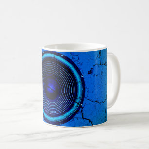 Taza De Café Altavoz de música azul roto