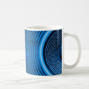 Taza De Café Altavoz de música azul y ondas de sonido