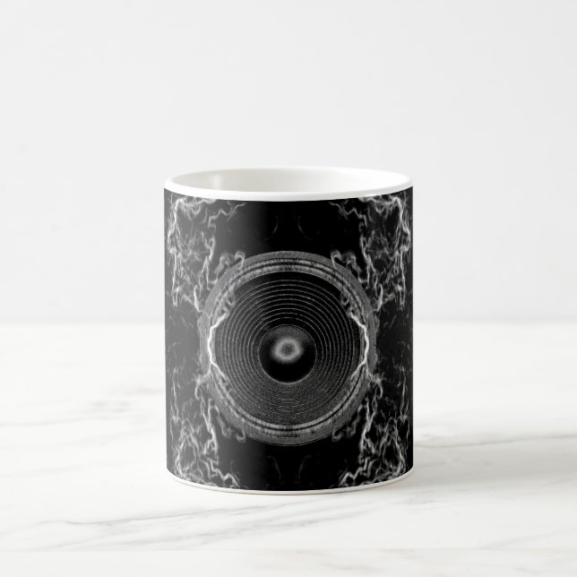 Taza De Café Altavoz de música en blanco y negro (Centro)