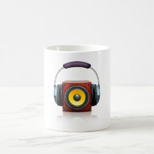 Taza De Café Altavoz Y Auriculares