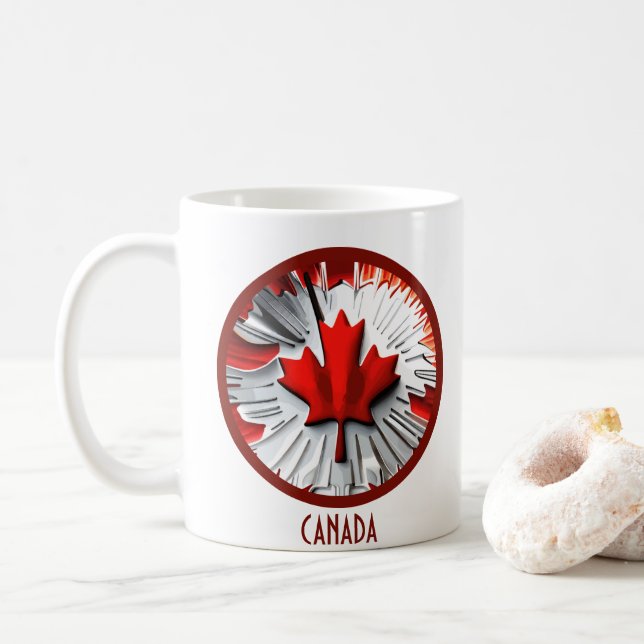 Taza De Café Altered Maple Leaf: Un giro creativo canadiense (Con donut)