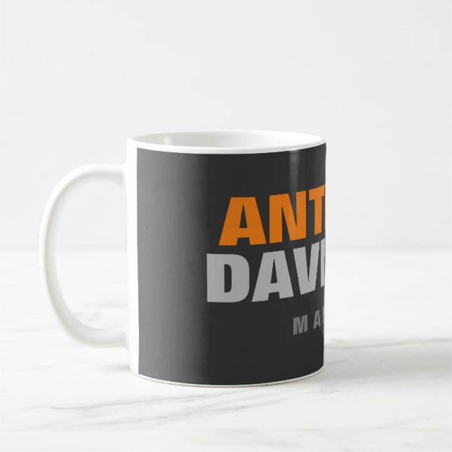 Taza De Café Alternativo Tamaño Perfecto Naranja Gris Texto neg (Izquierda)