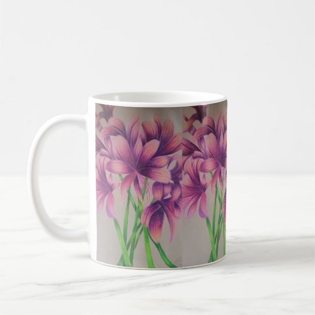 Taza De Café Alucinación de lirio rosa (Izquierda)