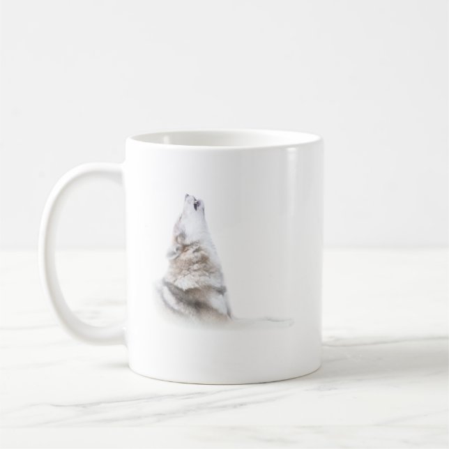 Taza De Café Alucinaciones de lobo gris salvaje (Izquierda)
