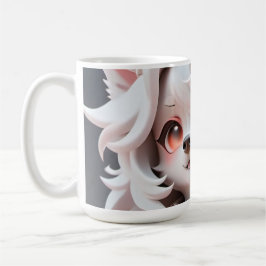 Taza De Café Aluminio Rosa Y Blanco Fluffy