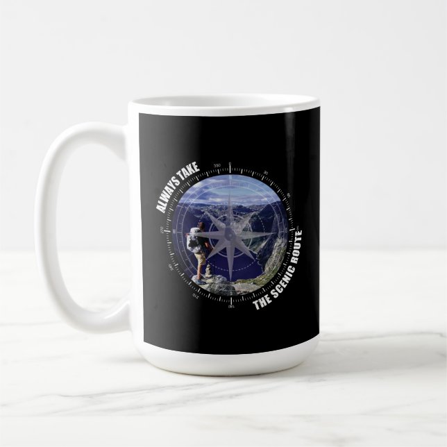 Taza De Café  Always Take The Scenic Route Adventure lovers (Izquierda)