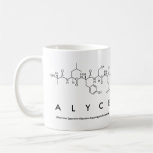 Taza De Café Alyce peptide name mug