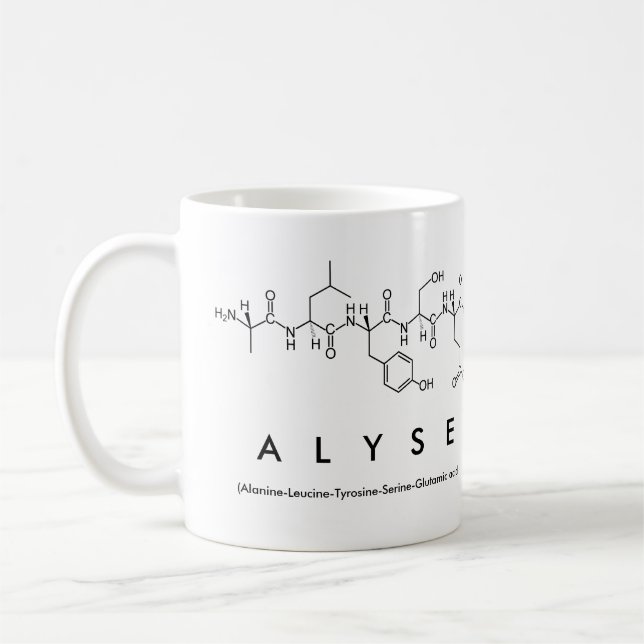 Taza De Café Alyse peptide name mug (Izquierda)