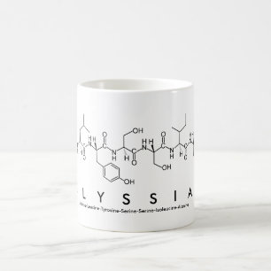 Taza De Café Alyssia peptide name mug