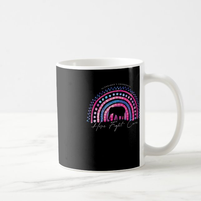 Taza De Café Alzheimer morado termina conciencia arcoiris elefa (Derecha)