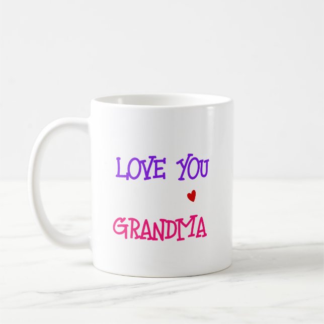 Taza De Café Ama a tu abuela Personalizado Rosado y Violento Te (Izquierda)