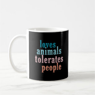 Taza De Café Ama Animales Tolera Gente Amante de los Animales D