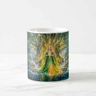 Taza De Café Ama bajo el Árbol del Mundo – Magia de Fantasía Ar
