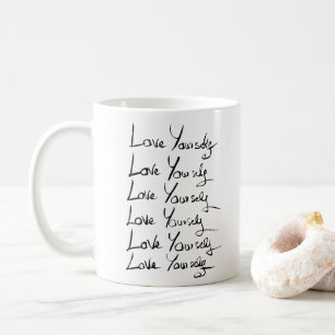 Taza De Café ¡Ama! Cita de caligrafía motivacional