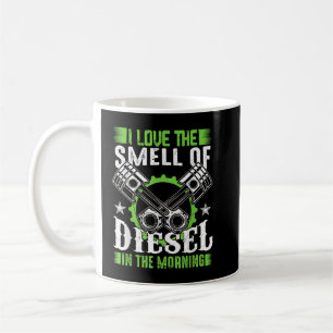 Taza De Café Ama el olor Muscle Car Camionero Engranajes Mecani