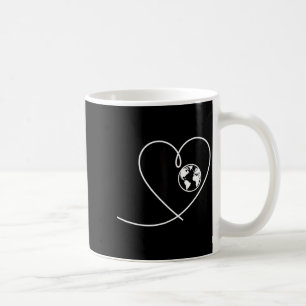 Taza De Café Ama el planeta tierra corazón globo minimalista