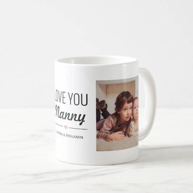 Taza De Café Ama Nanny Cumpleaños Personalizado Foto (Anverso derecho)