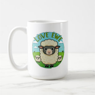 Taza De Café Ama Oveja Arte de Animales con Corazón y Juego de 