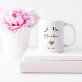 Taza De Café Ama tu abuela | Escritura a mano y Corazón