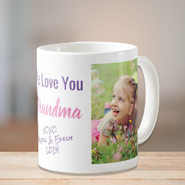 Taza De Café Ama tu abuela foto morada rosada