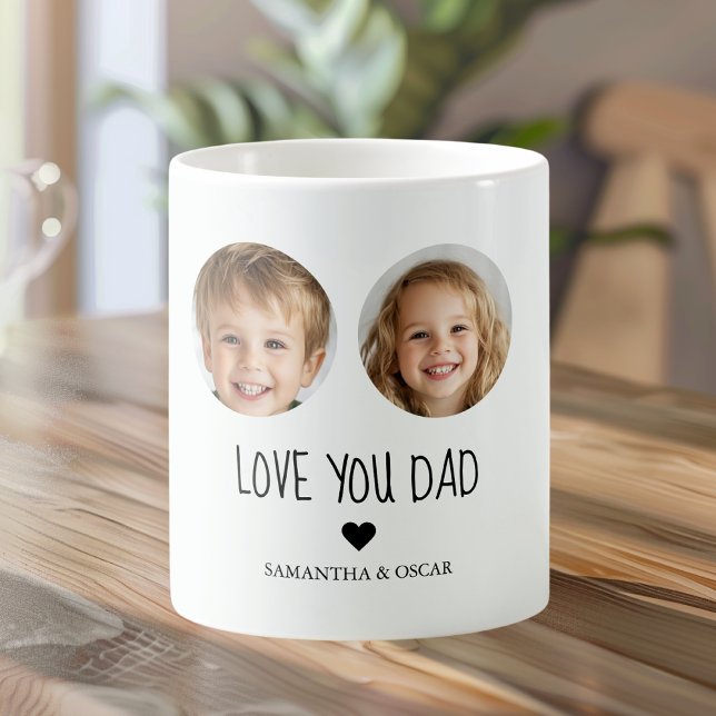 Taza De Café Ama tu DAD Personalizado de foto cara personalizad (Subido por el creador)