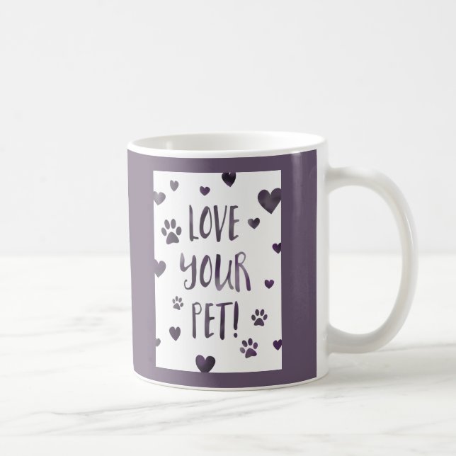 Taza De Café Ama tu día de mascota (Derecha)