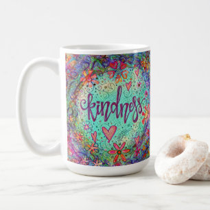 Taza De Café Amabilidad Bonito Floral Azul Mug Inspirador