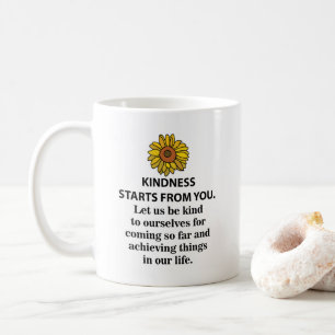 Taza De Café Amabilidad Cita Inspiradora Amabilidad Girasol