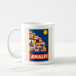 Taza De Café Amalfi Italy Vintage Travel Coffee Mug Retro Coast