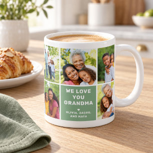 Taza De Café Amamos a la abuela Collage de fotos moderno en ver