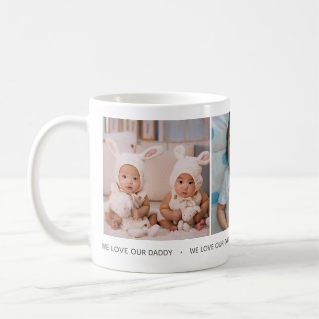 Taza De Café Amamos a nuestro papá Collage de fotos Mug (Izquierda)