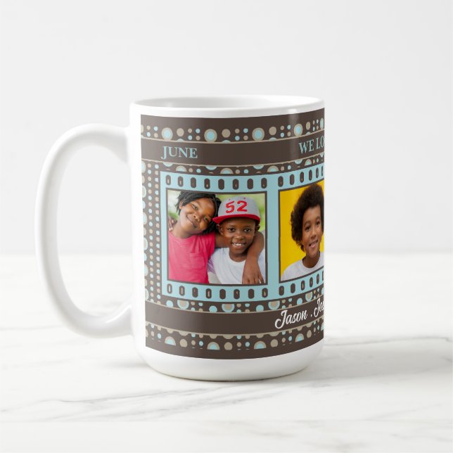 Taza De Café Amamos a papá Brown y Blue 4 Photo (Izquierda)
