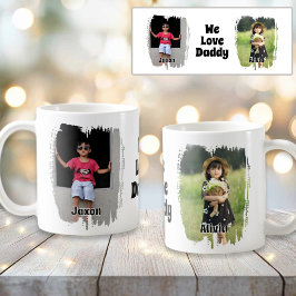 Taza De Café Amamos a papá Personalizable completo dos foto