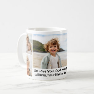 Taza De Café Amamos Agregar Nombre - Colaje de Fotos con 7 Foto