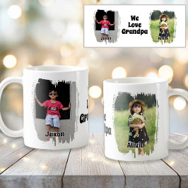 Taza De Café Amamos al abuelo por completo Personalizable dos f