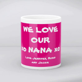 Taza De Café 'Amamos Nuestra Nana' Nombres Personalizados Simpl