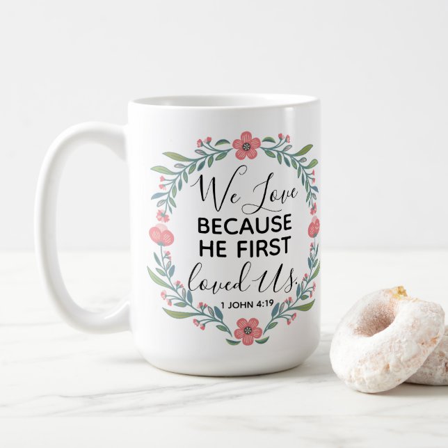 Taza De Café Amamos Porque Primero Nos Amó (Con donut)