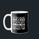 Taza De Café AMANDA Nombre Navidades de Funny Birthday Personal<br><div class="desc">AMANDA Nombre Chiste de Navidades divertidos de cumpleaños personalizado</div>