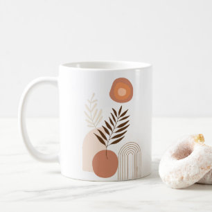 Taza De Café Amanecer Botánico Moderno   Vibraciones Positivas 